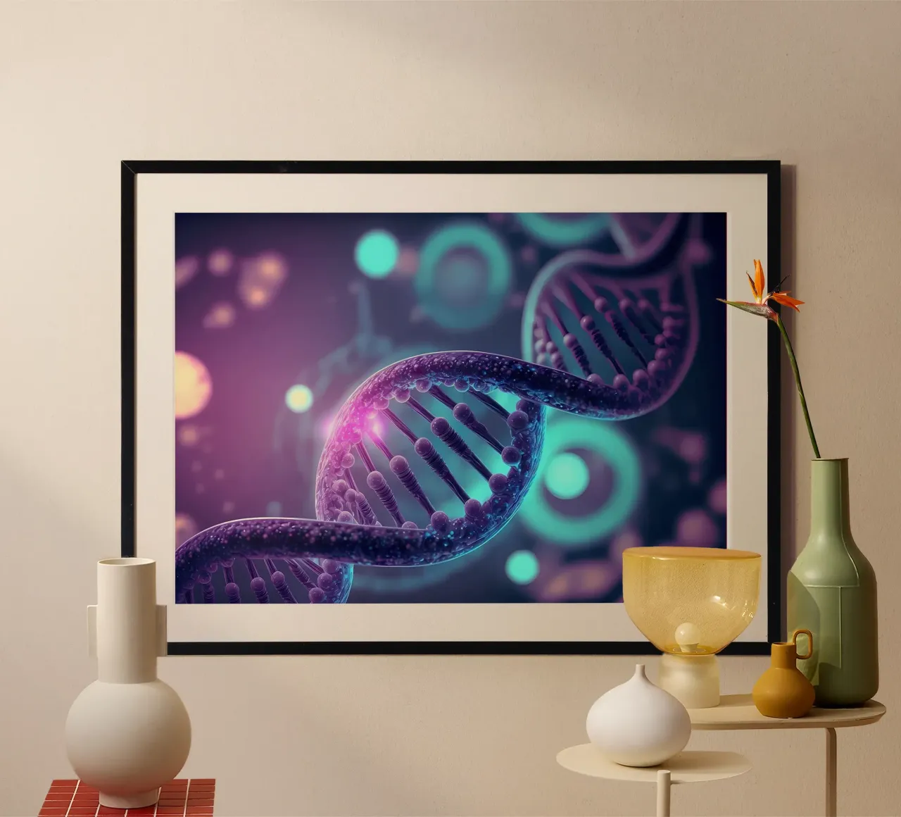 Enthüllung des genetischen Mysteriums Poster mit Kunststoffrahmen von Delaplane