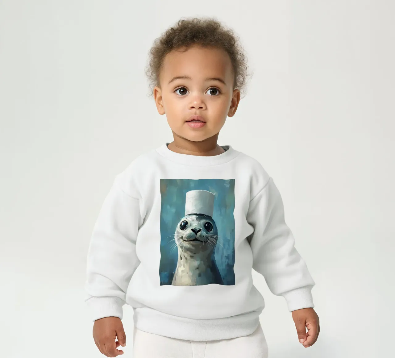 Sigillo in un cappello felpa neonato da Ginnery