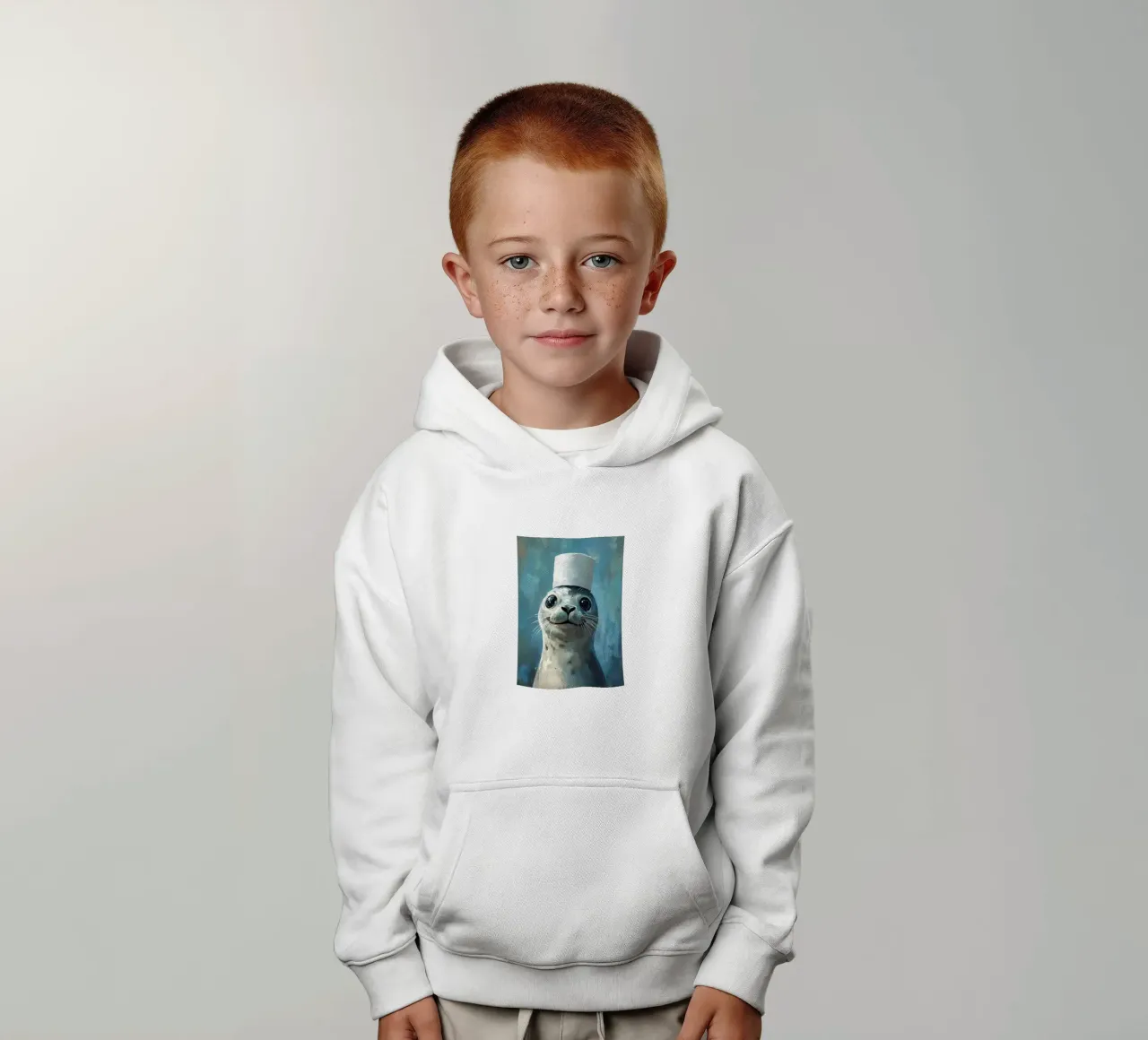 Sigillo in un cappello felpa bambino con cappuccio da Ginnery