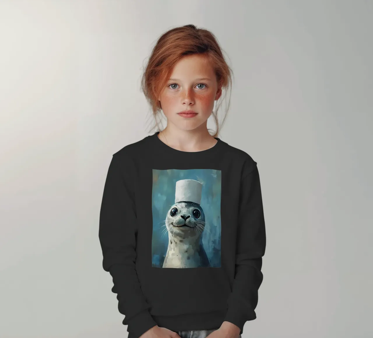 Sigillo in un cappello felpa bambino da Ginnery