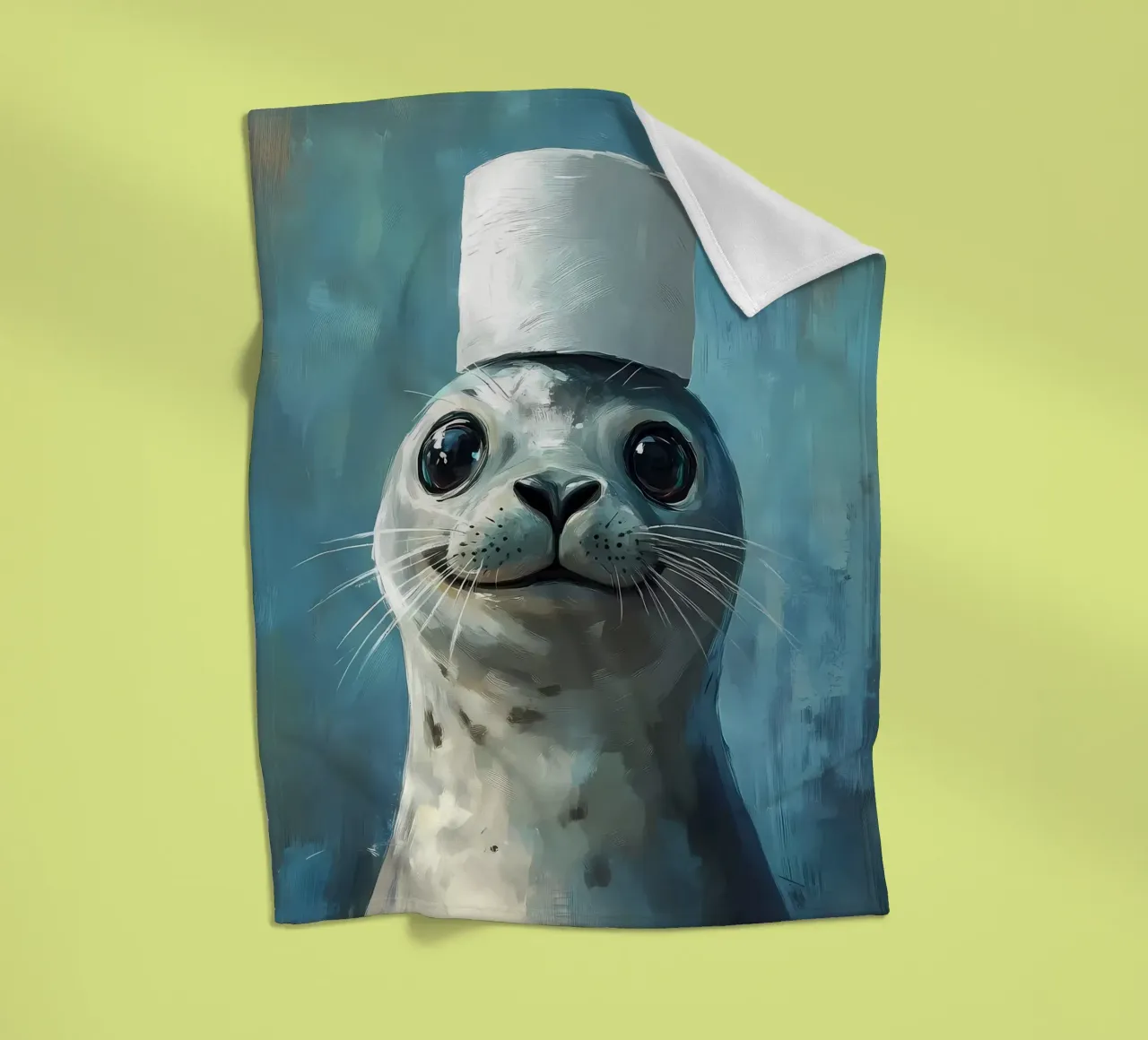 Sigillo in un cappello coperta in pile da Ginnery