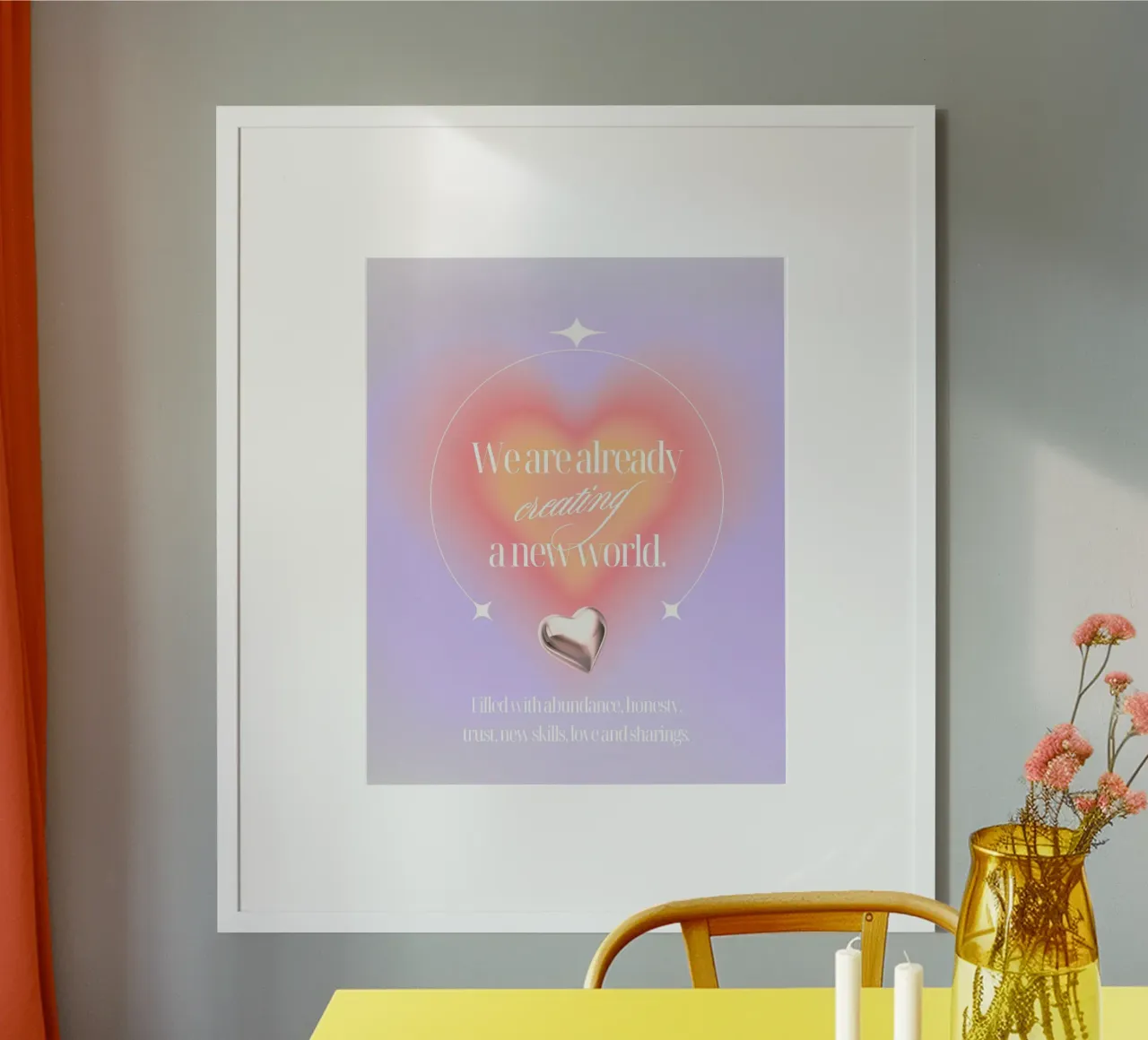 new world poster con telaio in legno da Ambition Wall