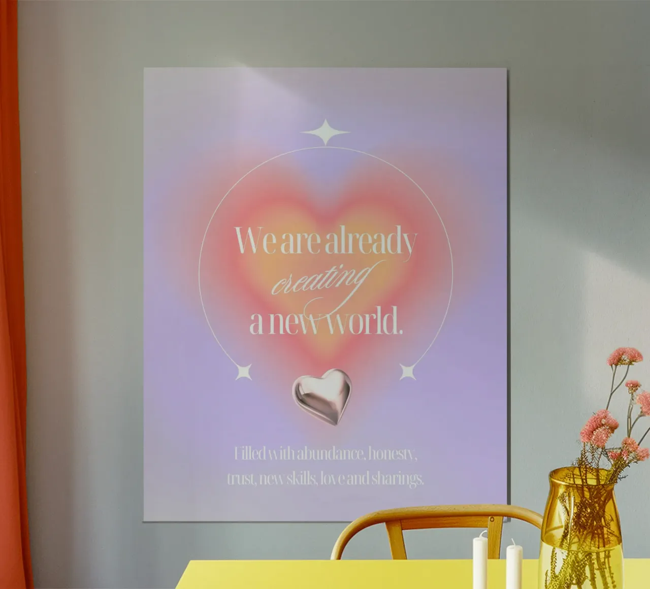 new world poster con telaio in legno da Ambition Wall