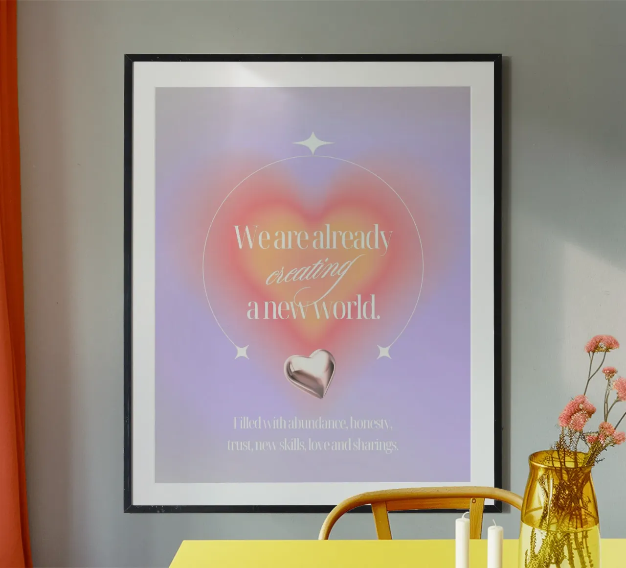 new world poster con telaio in legno da Ambition Wall