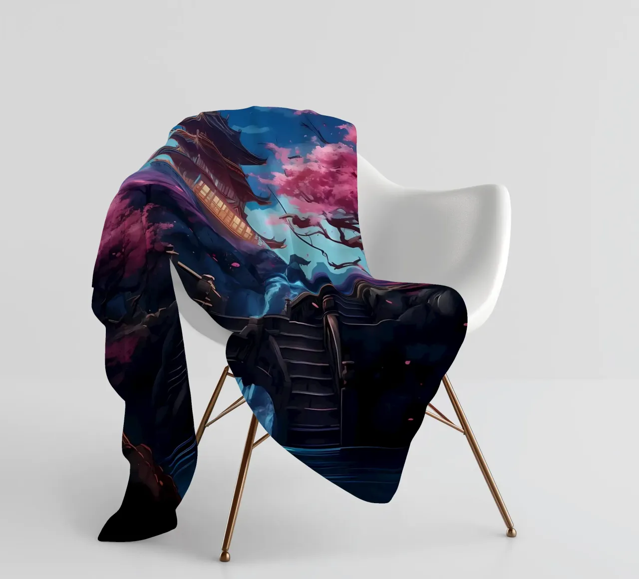Fiori di ciliegio in Giappone coperta in pile da Mikesell