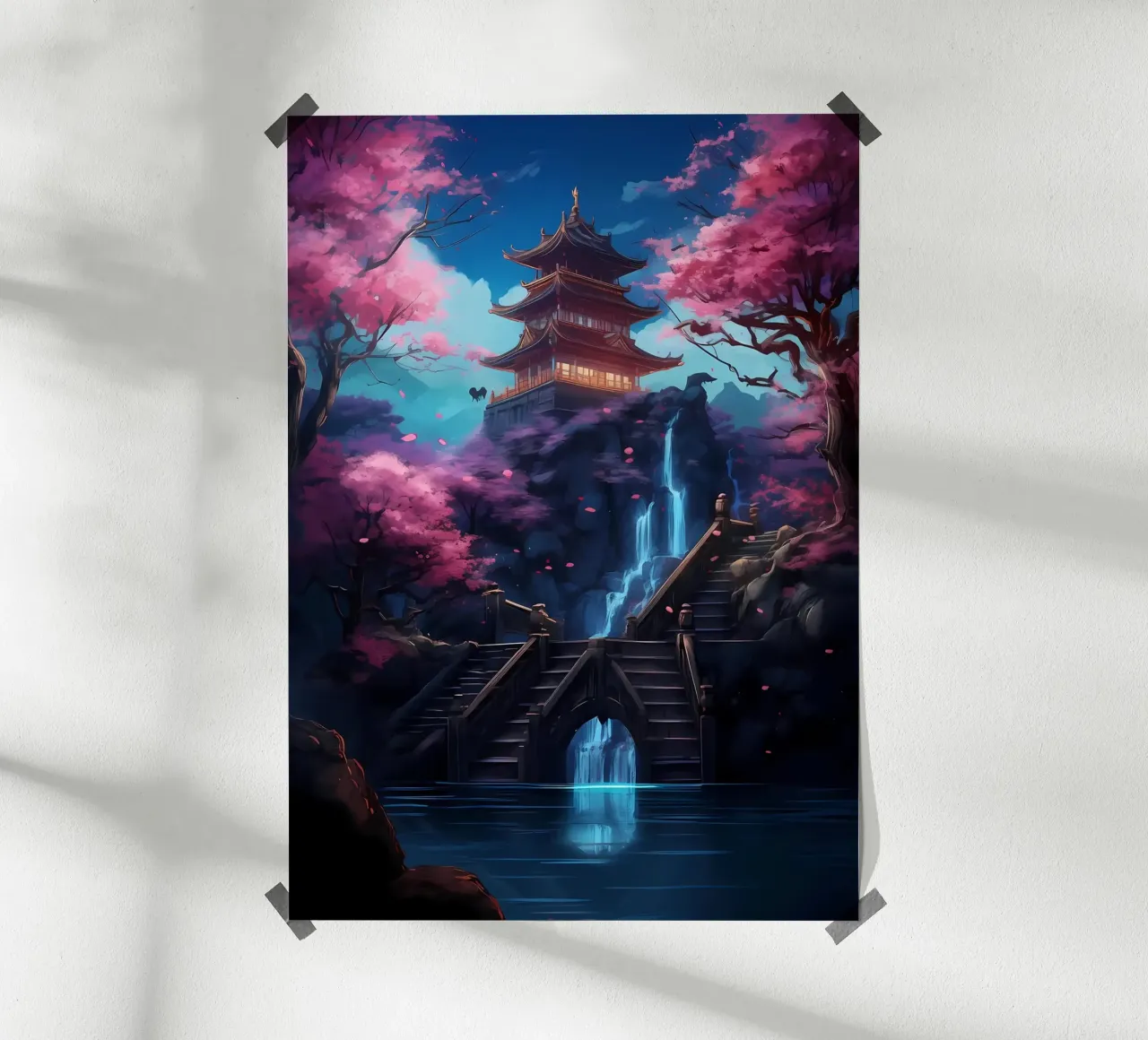 Cerisiers en fleurs Japon poster de Mikesell