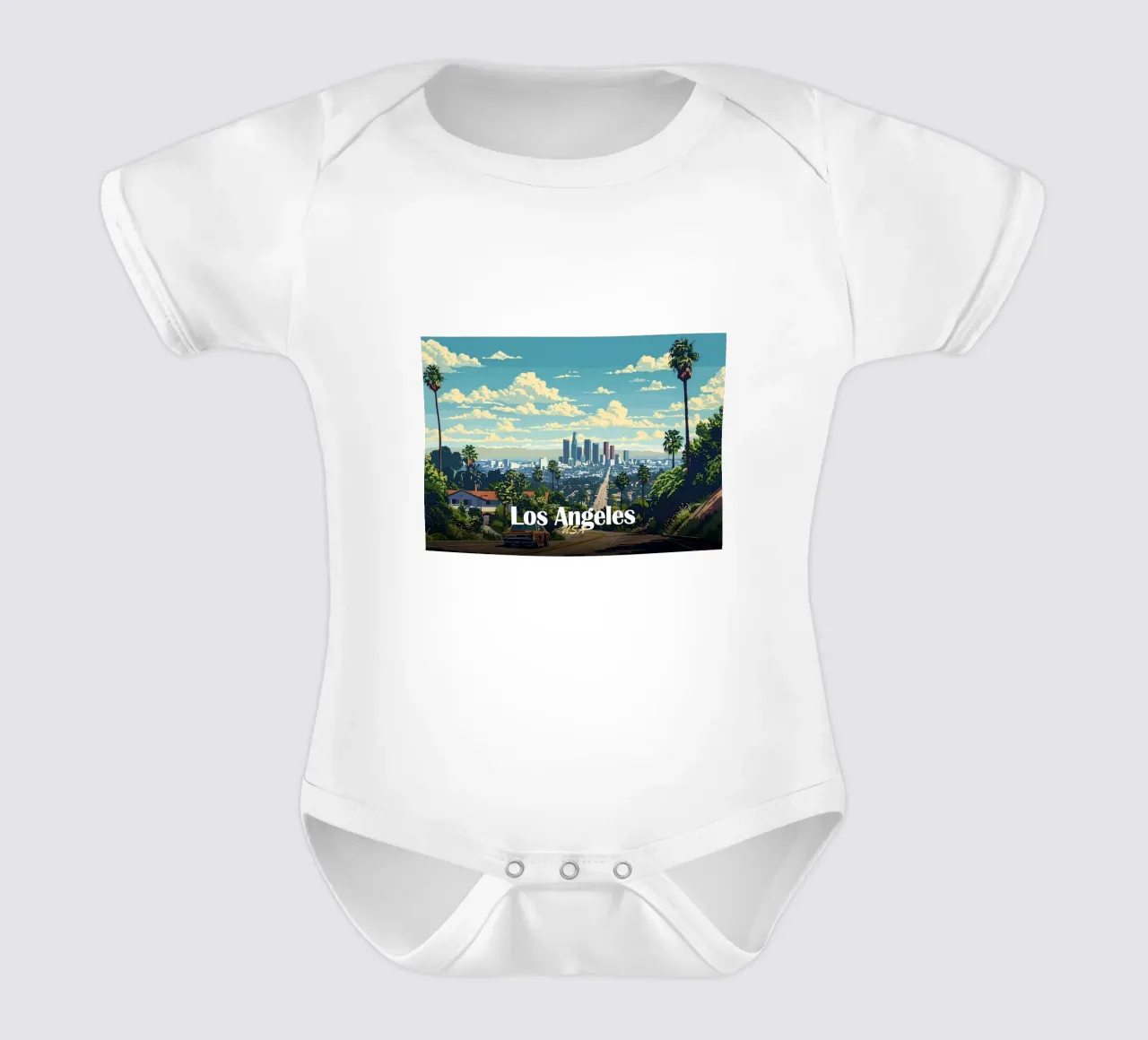 Skyline di Los Angeles body neonato maniche corte da Ginnery