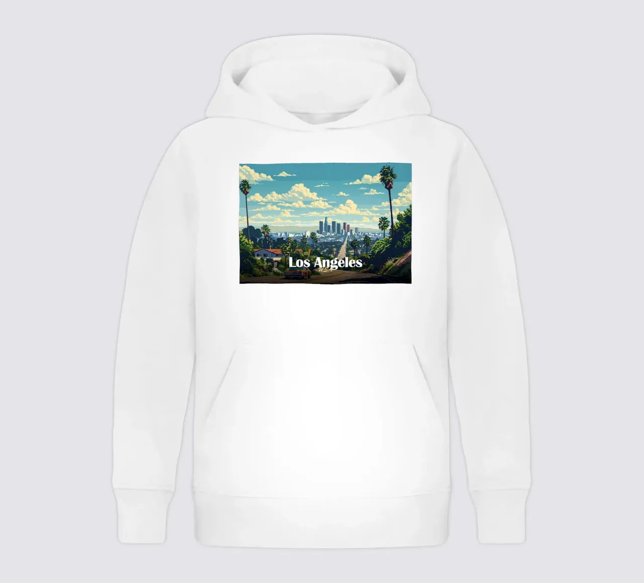 Los Angeles Skyline kids hoodie by Ginnery