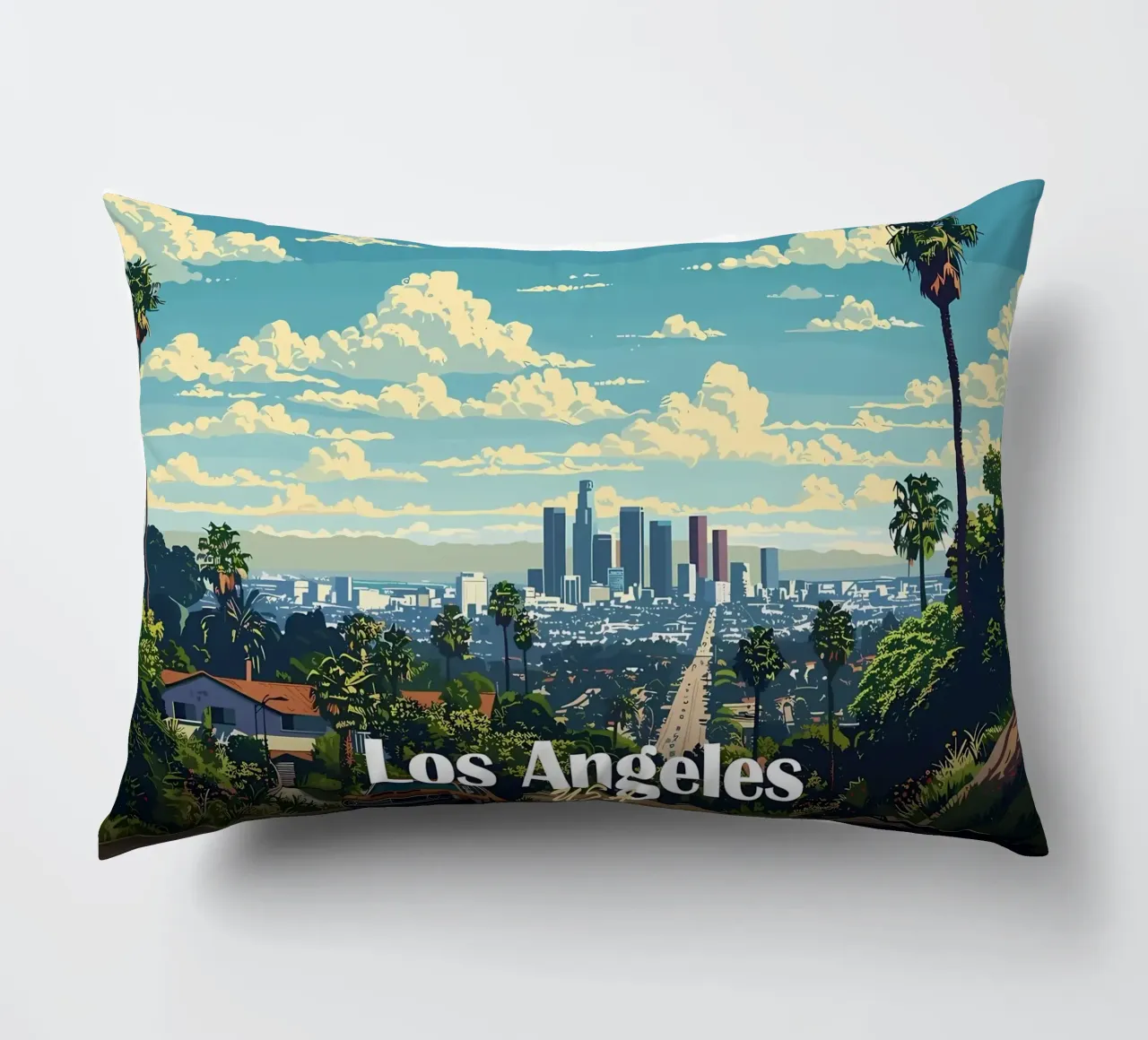 Skyline di Los Angeles cuscino da Ginnery