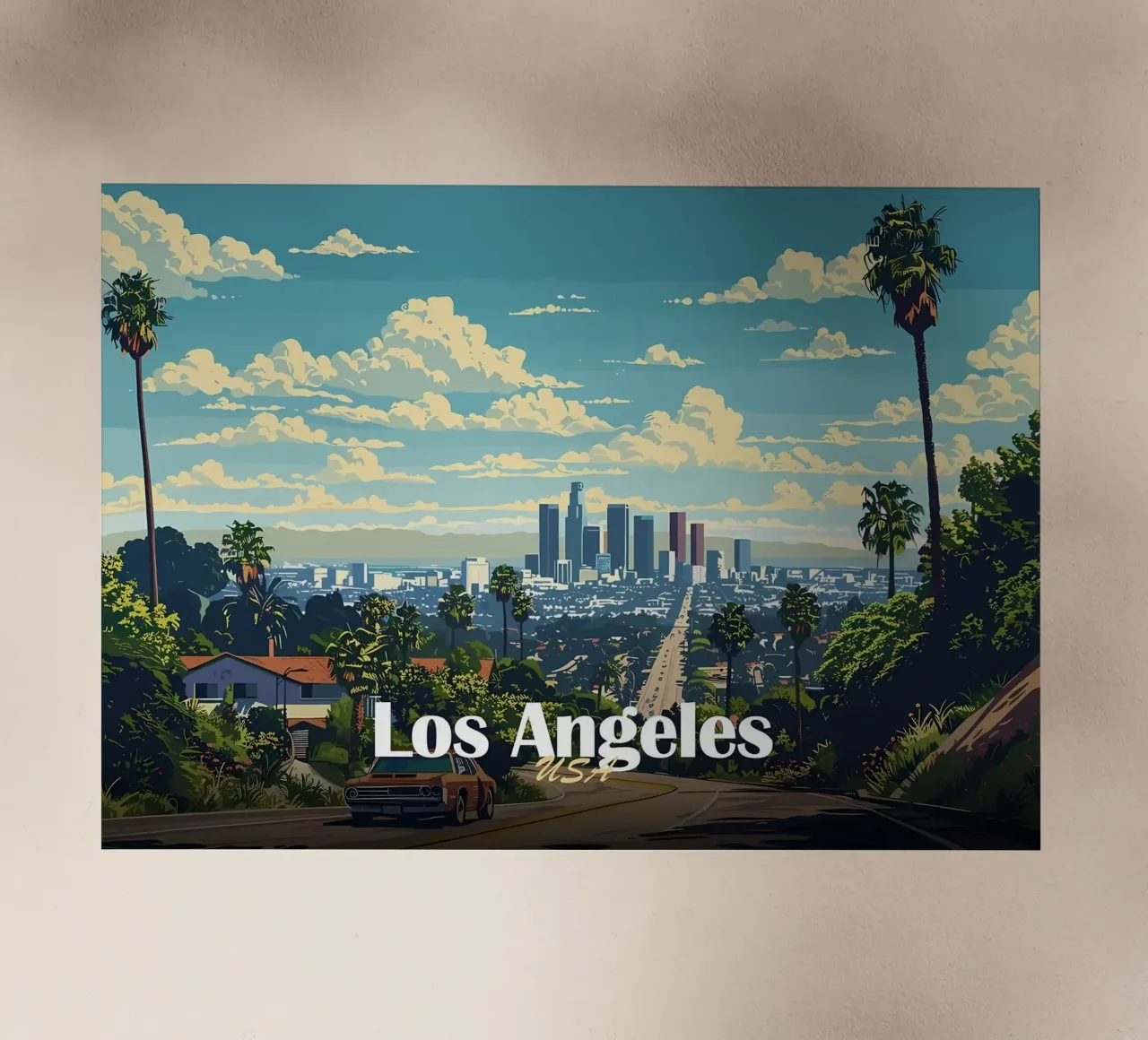 Skyline di Los Angeles pellicola backlit da Ginnery