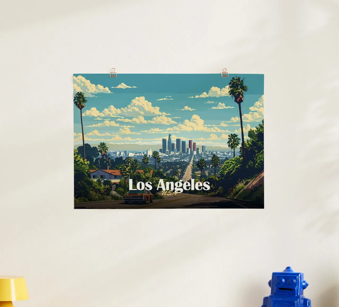 Skyline di Los Angeles carta hahnemühle da Ginnery