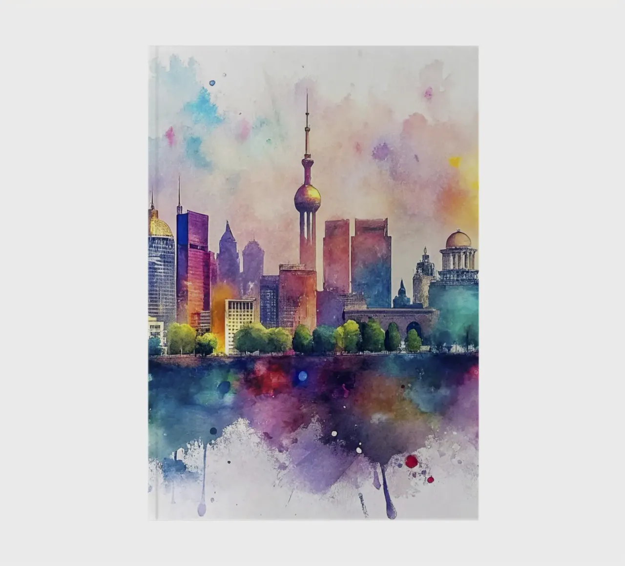 kyiv skyline in watercolor notebook by 🎁 ARTVI-SHOP