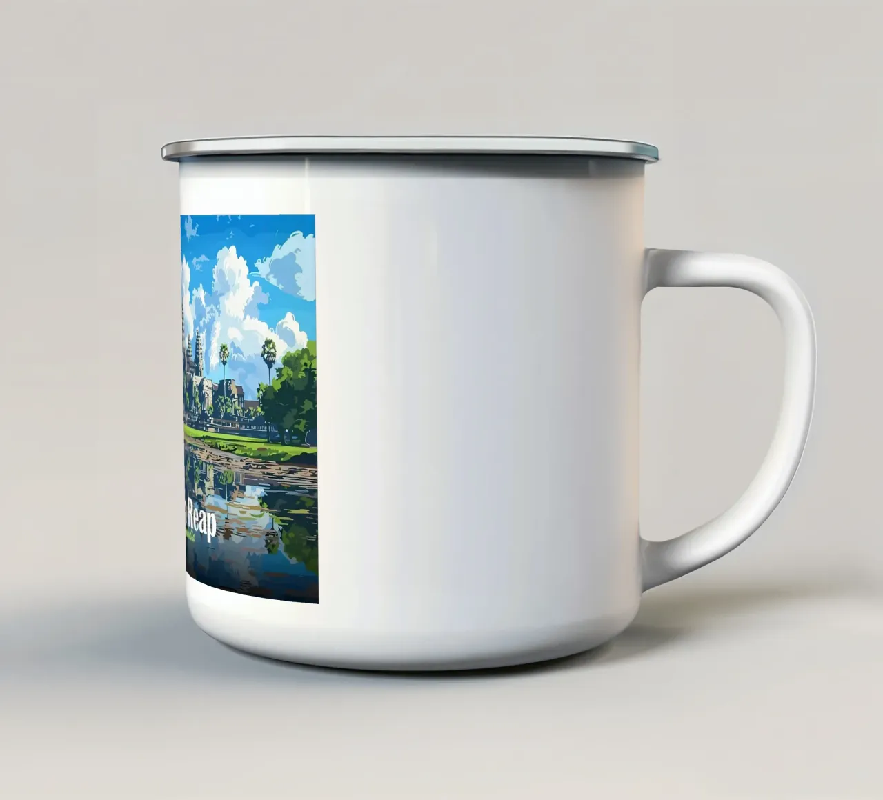 Tempio di Angkor Wat, Siem Reap tazza in smalto da Ginnery