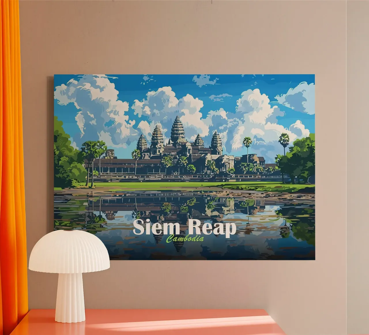 Tempio di Angkor Wat, Siem Reap tela con Cornice a cassetta da Ginnery