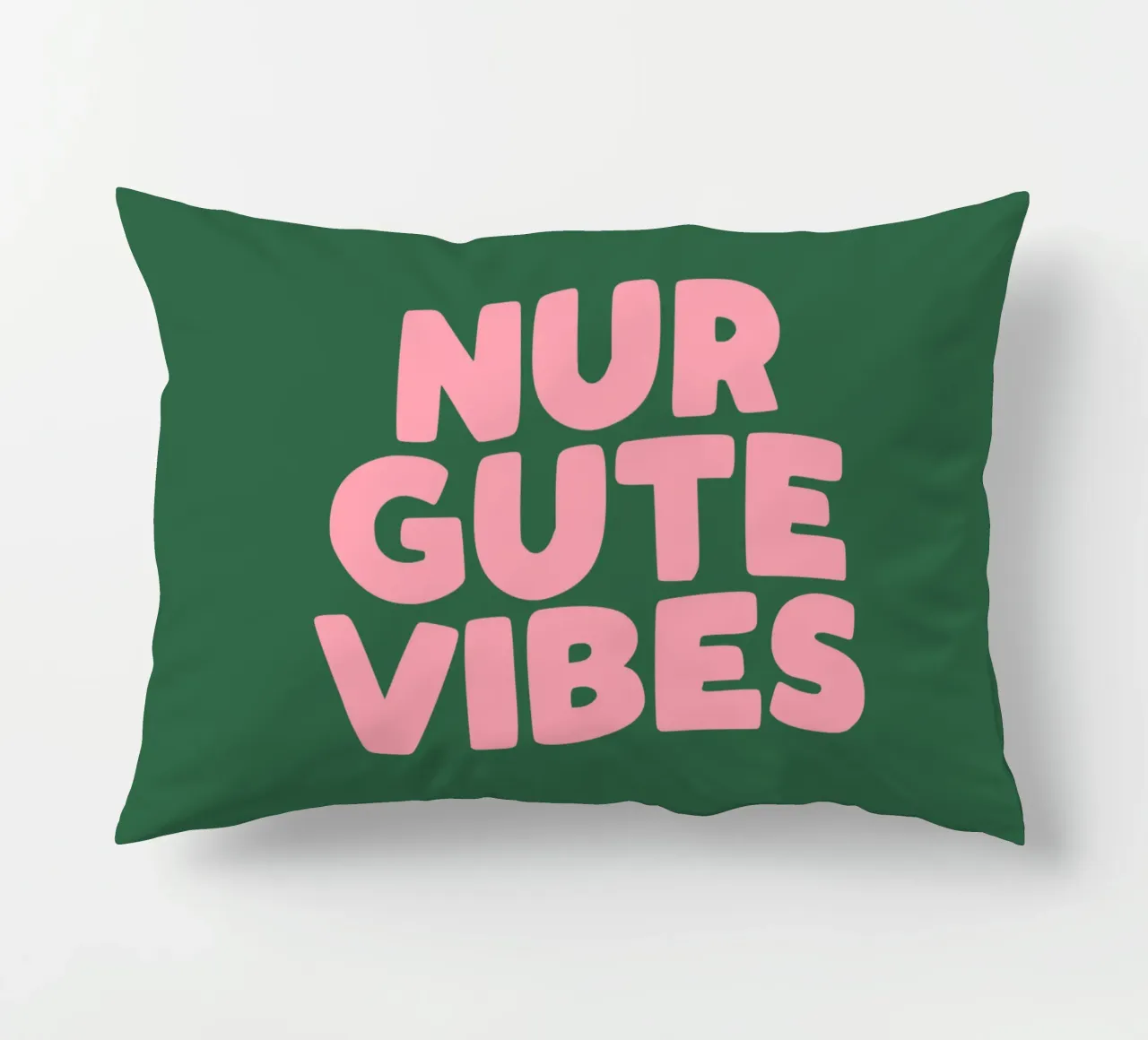 Only Good Vibes Vibrante Verde Rosa Design tipografico tedesco cuscino da THE MOTIVATED TYPE