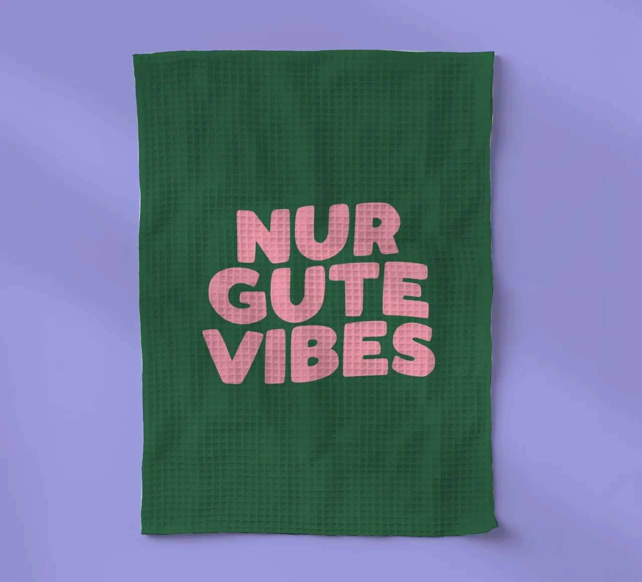 Only Good Vibes Vibrante Verde Rosa Design tipografico tedesco canovaccio da cucina da THE MOTIVATED TYPE