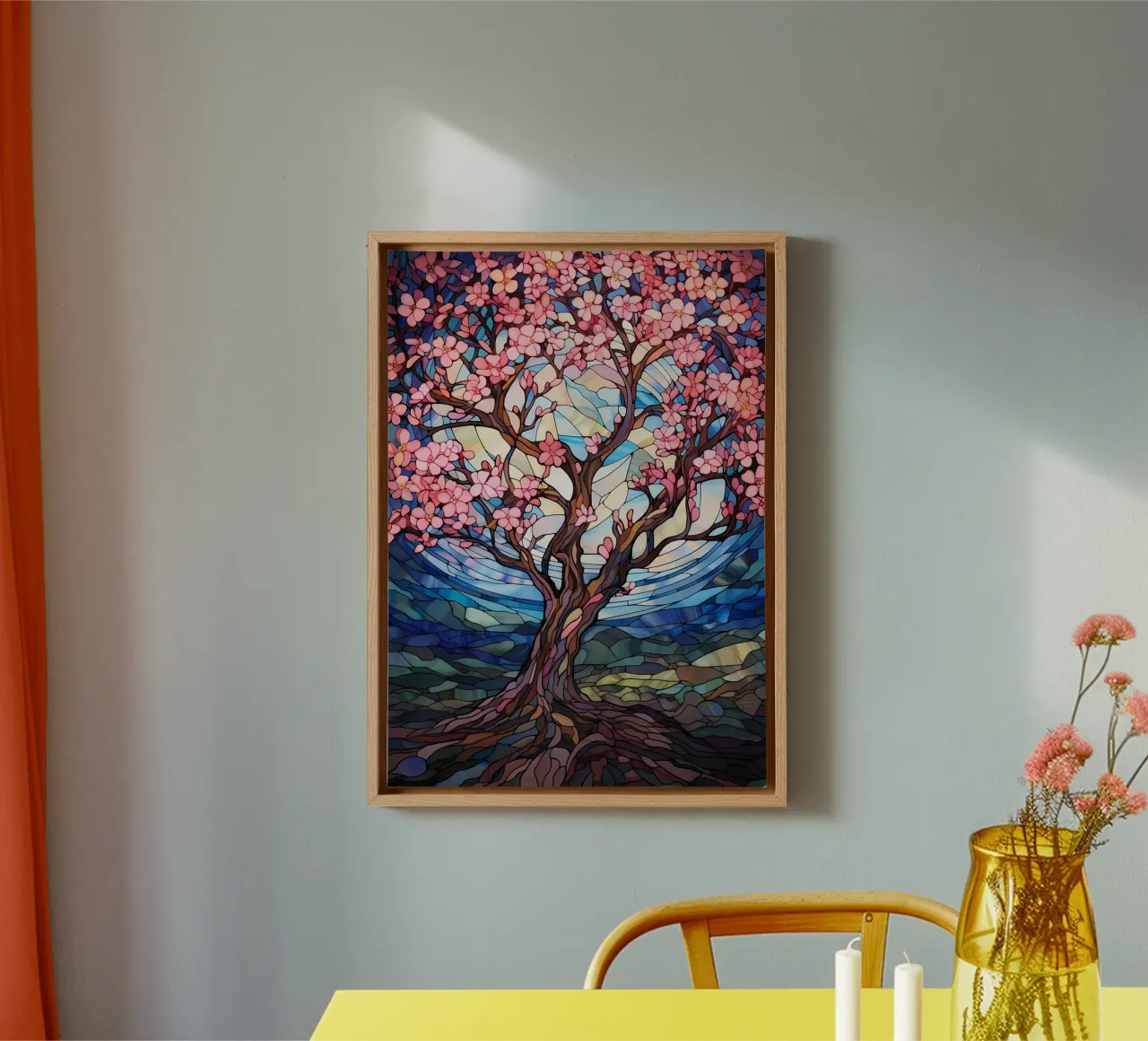 Japanese Sakura Bloom Art canvas with Floater frame by Mikesell