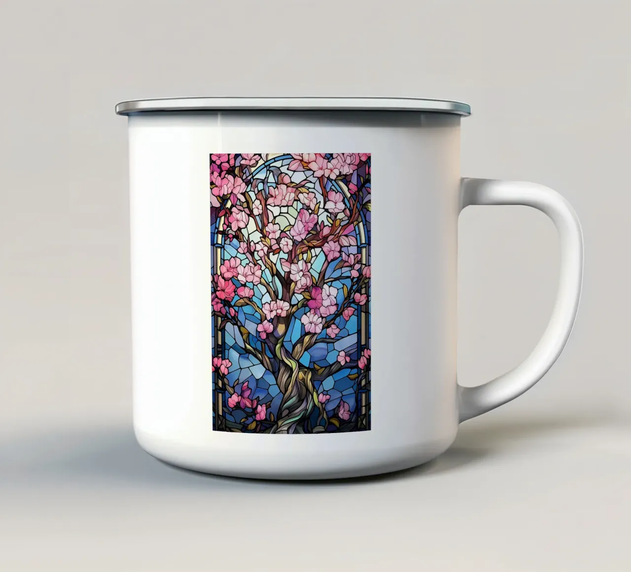 Arte del fiore di sakura giapponese tazza in smalto da Mikesell