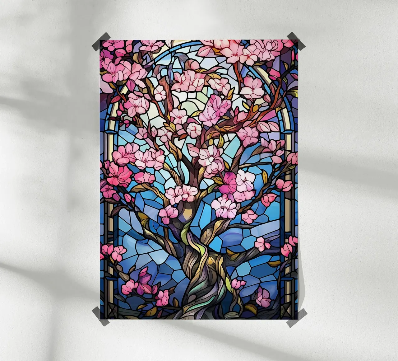 Arte del fiore di sakura giapponese poster con telaio in alluminio da Mikesell