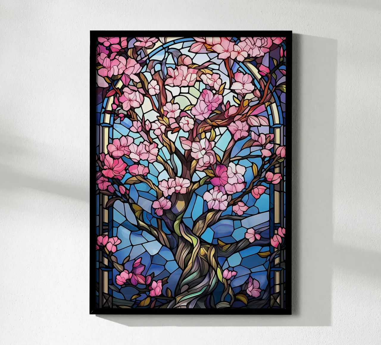 Arte del fiore di sakura giapponese poster con telaio in alluminio da Mikesell