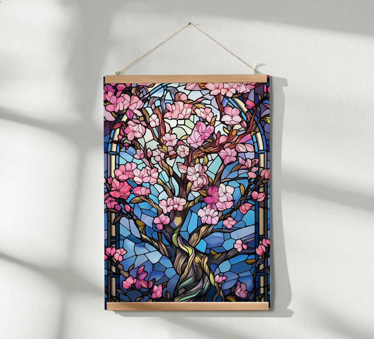 Arte del fiore di sakura giapponese poster con telaio in alluminio da Mikesell