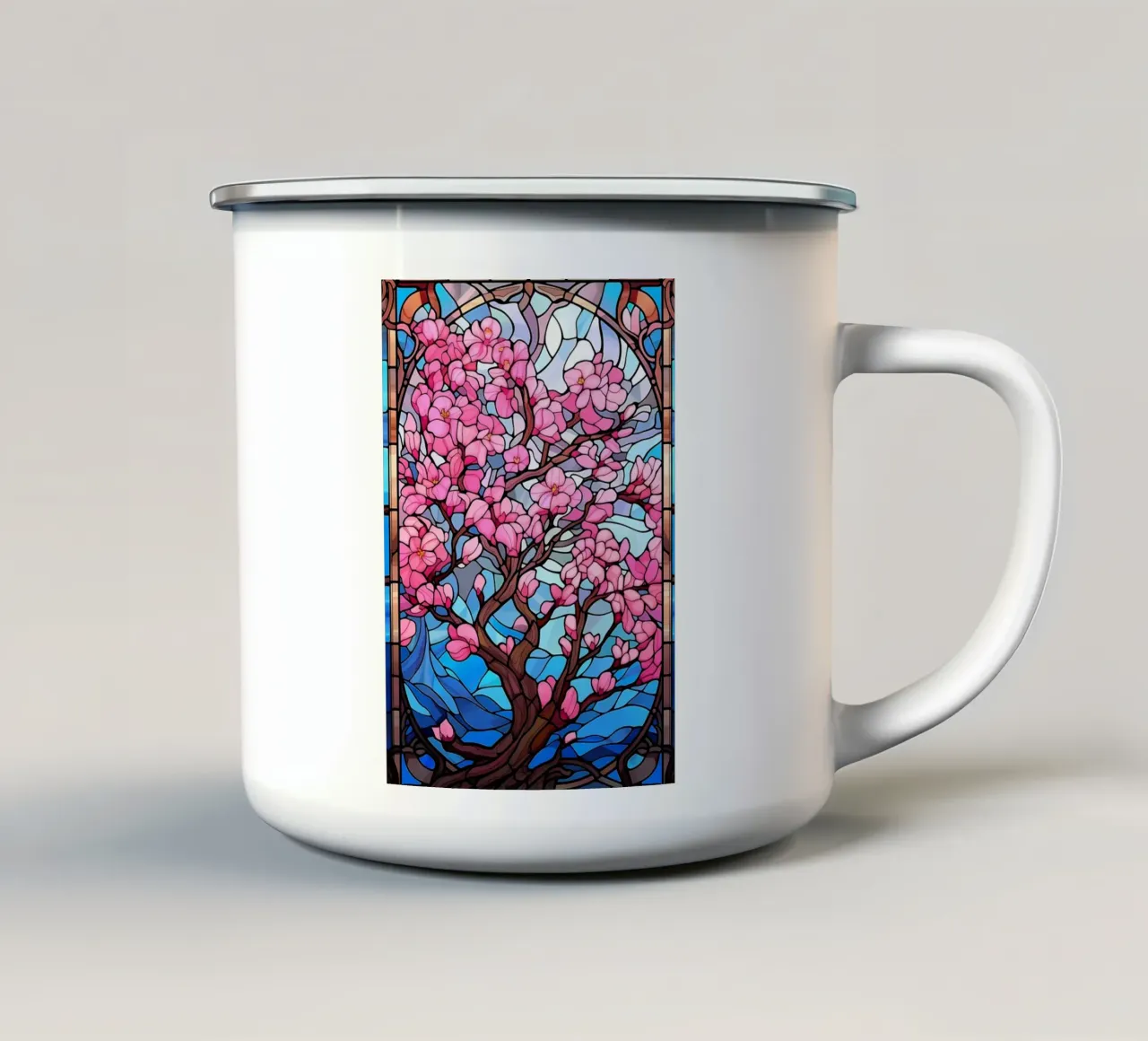 Arte del fiore di sakura giapponese tazza in smalto da Mikesell