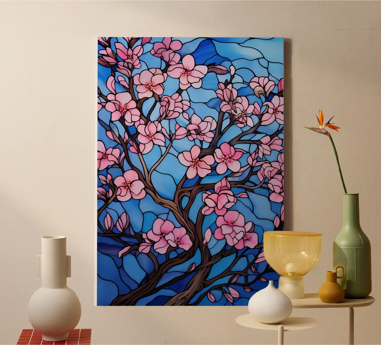 Japanese Sakura Bloom Art canvas with Floater frame by Mikesell