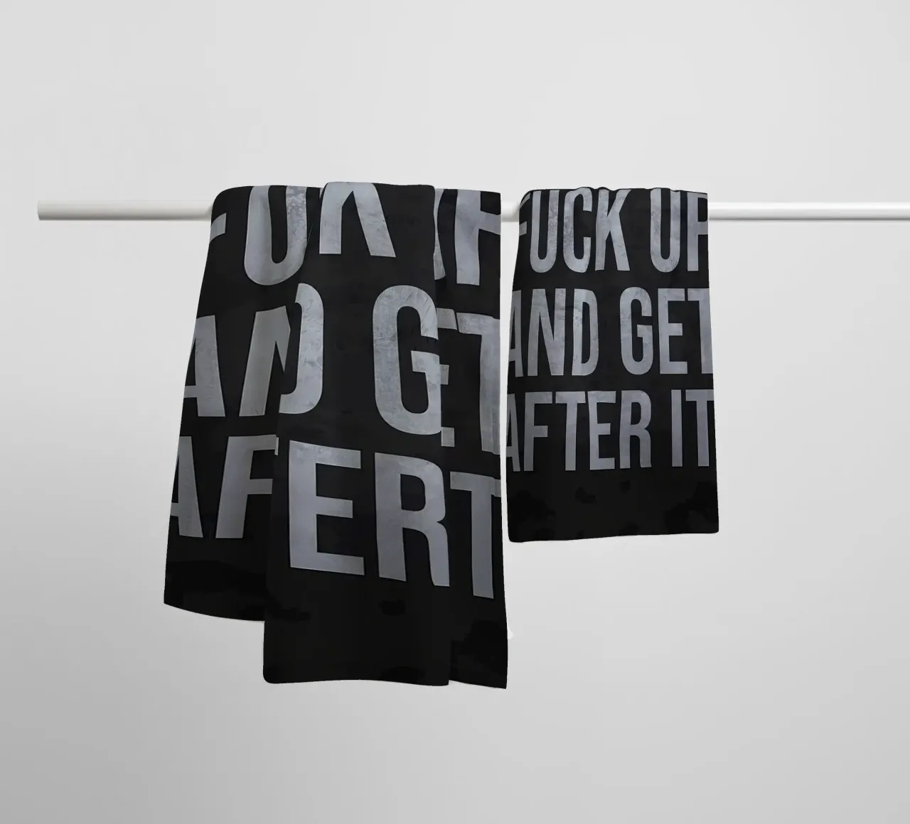 Get Up And Get AfteR It towel by Bassy