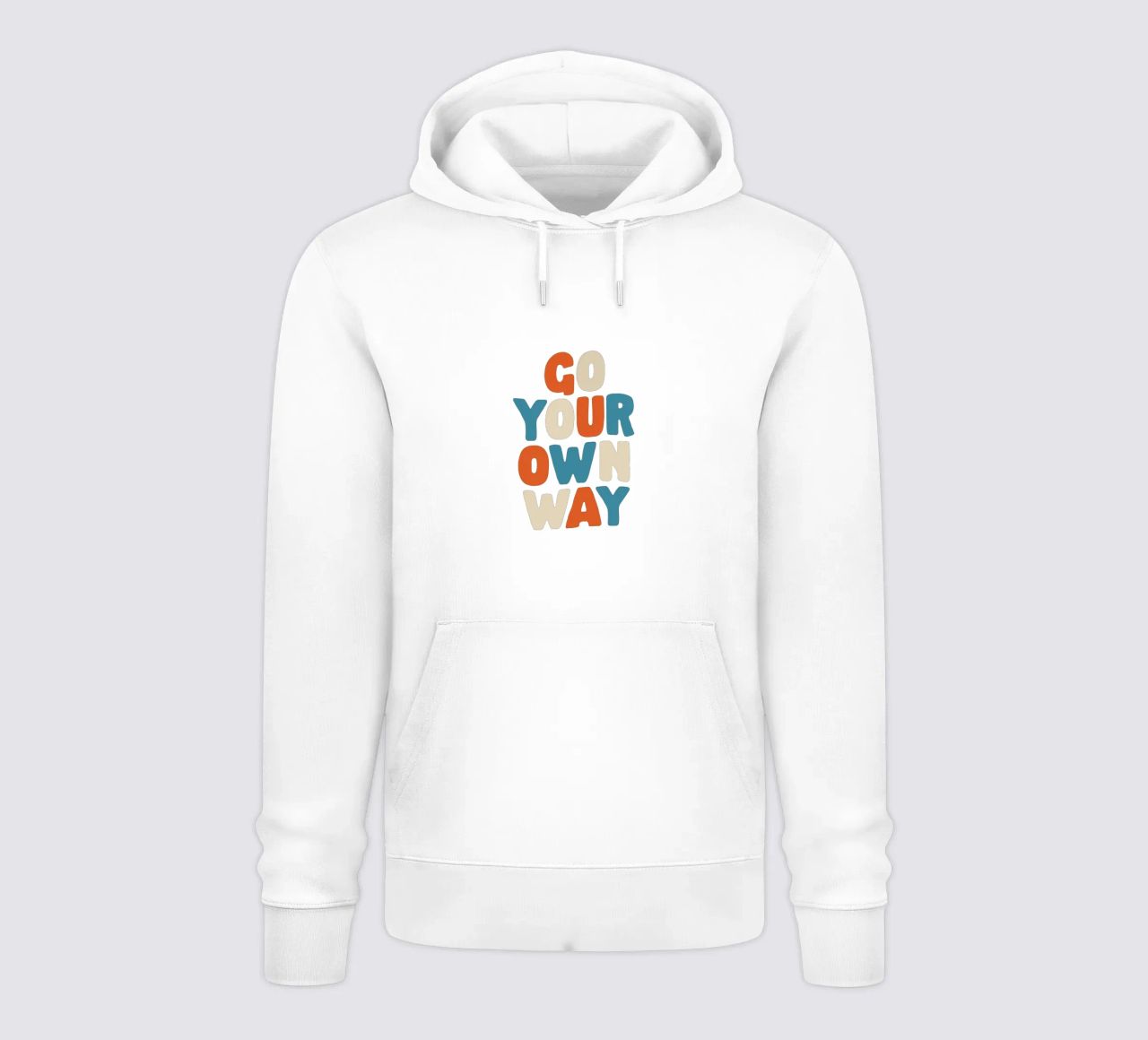 Go Your Own Way Vibrant Colourful Bold Typography Imprimir sudadera con capucha de THE MOTIVATED TYPE