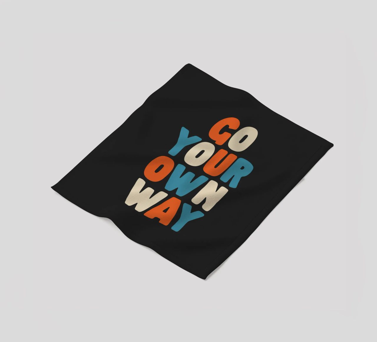 Go Your Own Way Vibrant Colourful Bold Typography Print fleece blanket by THE MOTIVATED TYPE