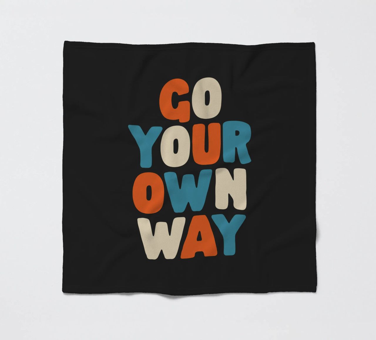 Go Your Own Way Vibrant Colourful Bold Typography Print fleece blanket by THE MOTIVATED TYPE
