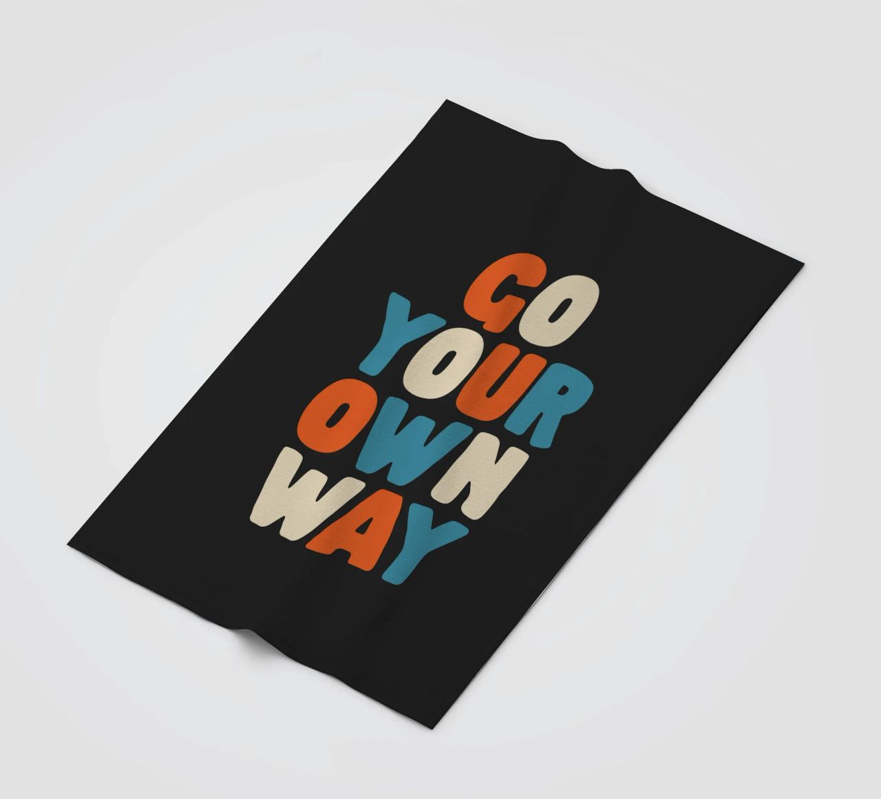 Go Your Own Way Vibrant Colourful Bold Typography Print fleece blanket by THE MOTIVATED TYPE