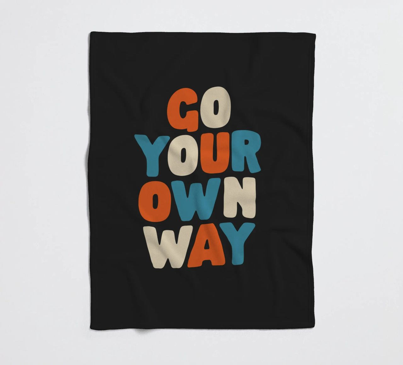 Go Your Own Way Vibrant Colourful Bold Typography Print fleece blanket by THE MOTIVATED TYPE