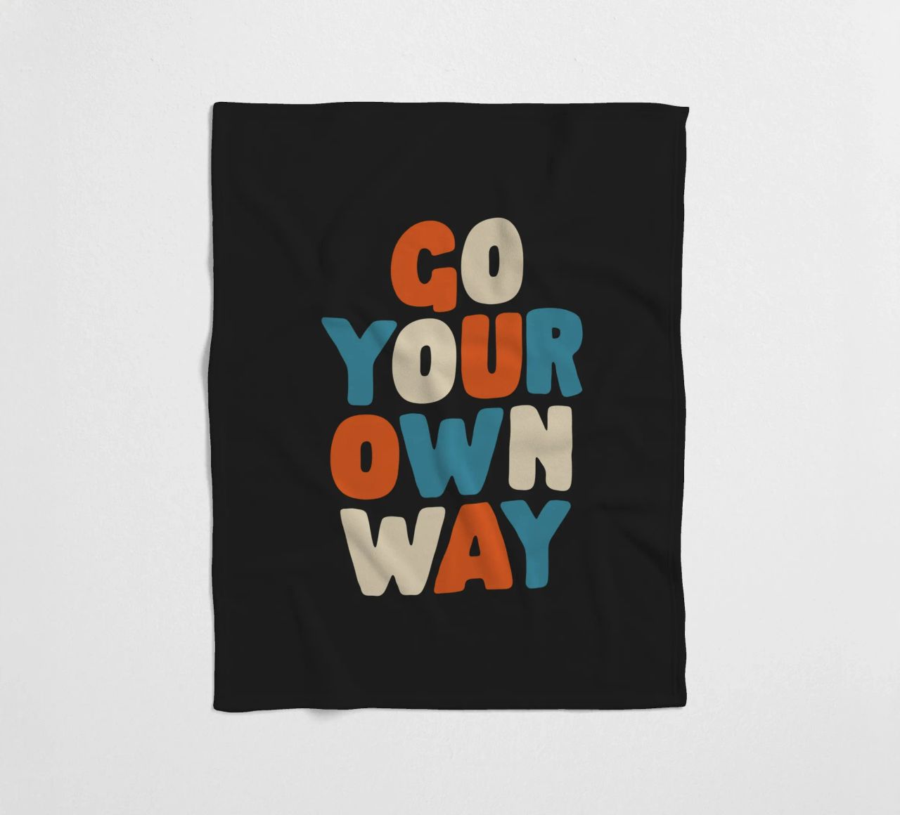 Go Your Own Way Vibrant Colourful Bold Typography Print fleece blanket by THE MOTIVATED TYPE