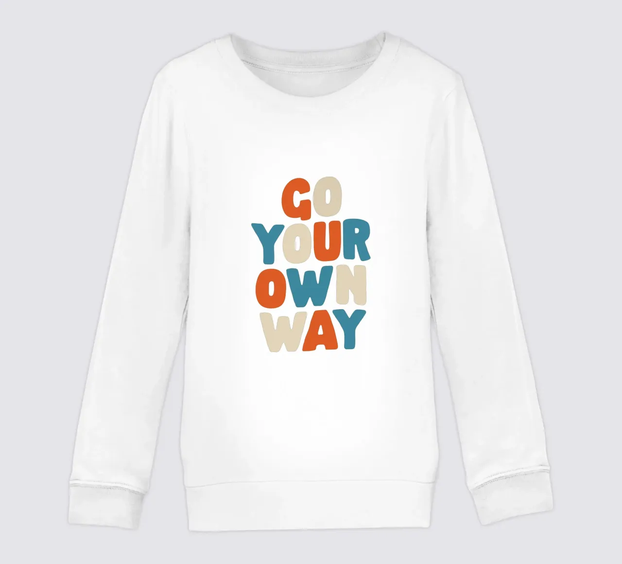 Go Your Own Way Vibrant Colourful Bold Typography Imprimir sudadera para niño de THE MOTIVATED TYPE