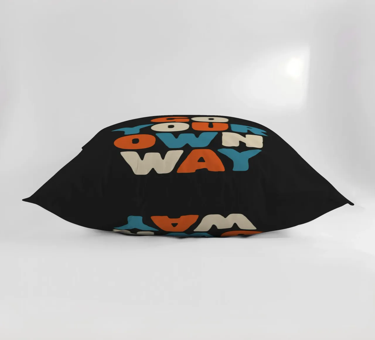 Go Your Own Way Vibrant Colourful Bold Typography Print decorative cushion by THE MOTIVATED TYPE