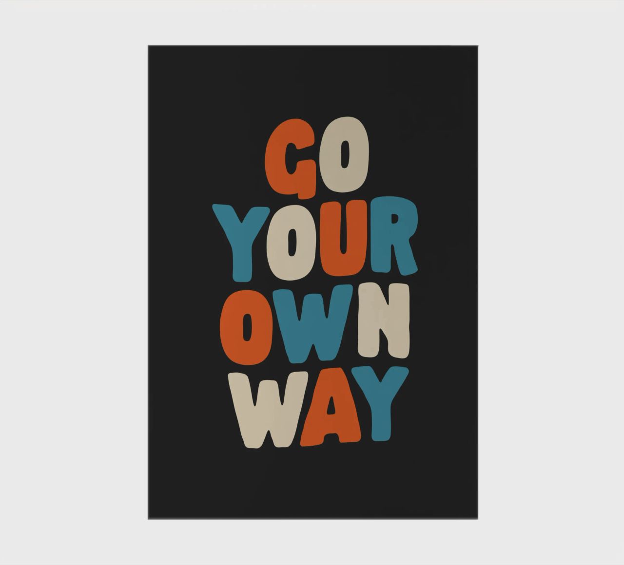 Go Your Own Way Vibrant Colourful Bold Typography Print notebook by THE MOTIVATED TYPE