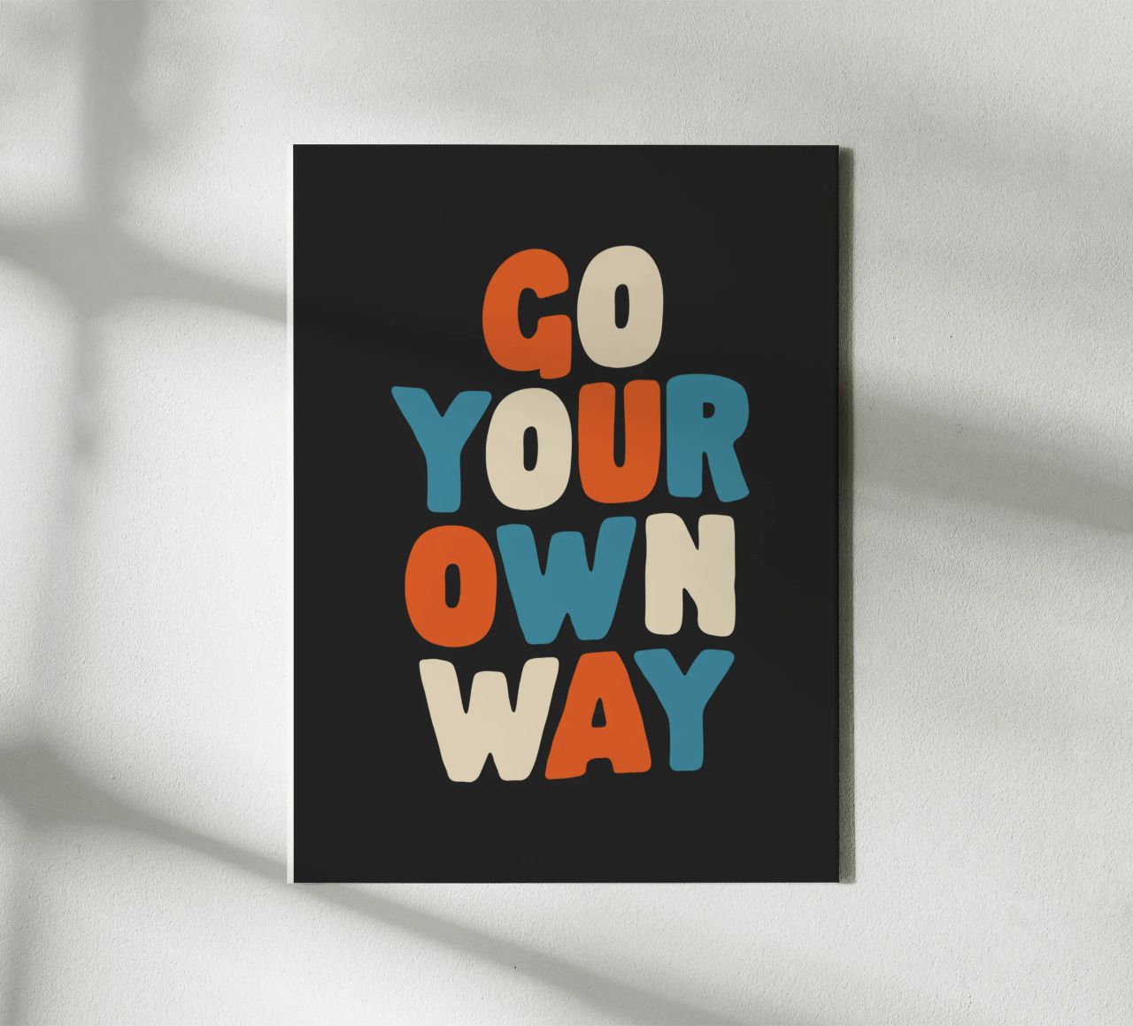 Go Your Own Way Vibrant Colourful Bold Typography Print canvas by THE MOTIVATED TYPE
