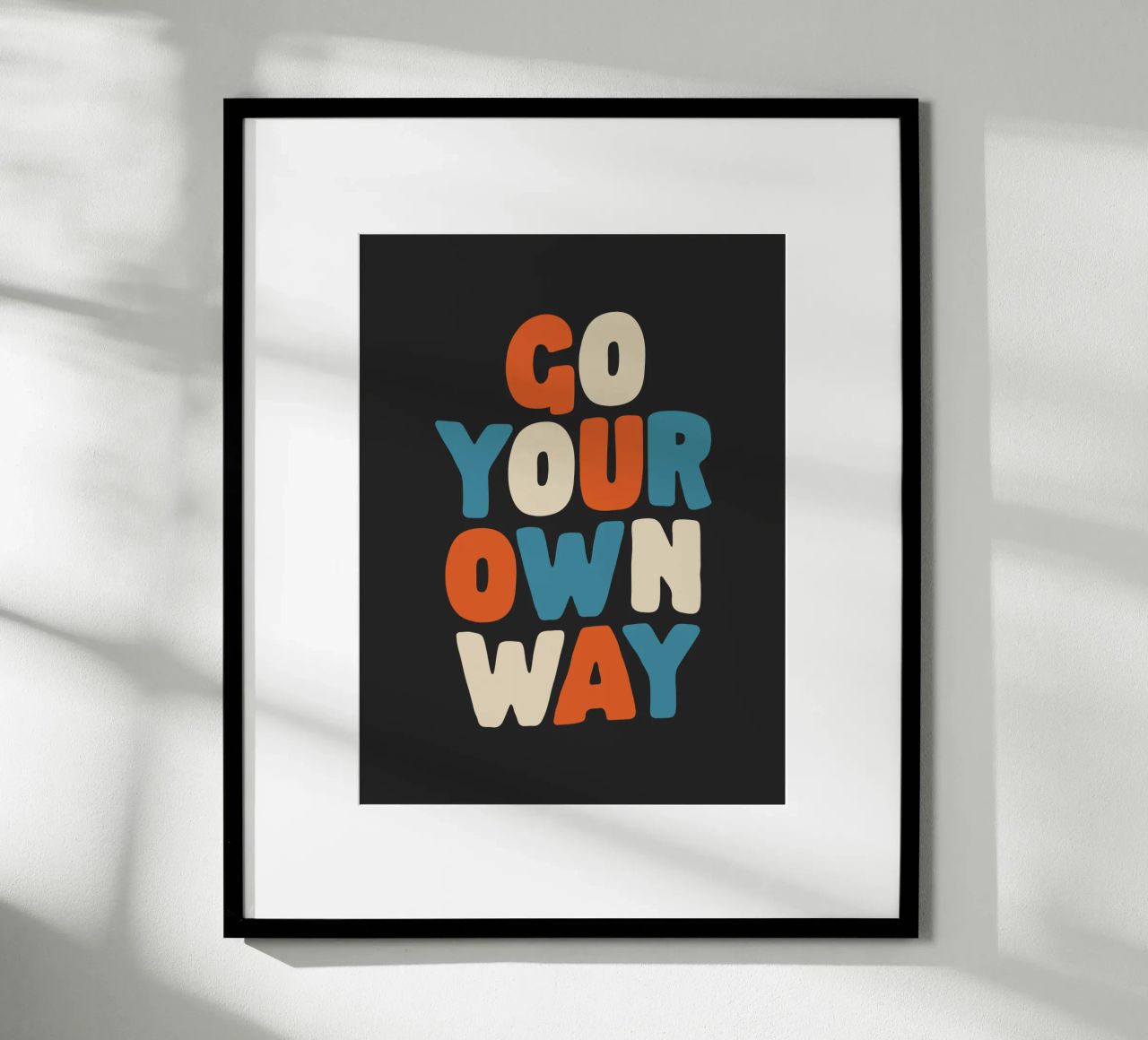 Go Your Own Way Vibrant Colourful Bold Typography Imprimir hahnemühle de THE MOTIVATED TYPE