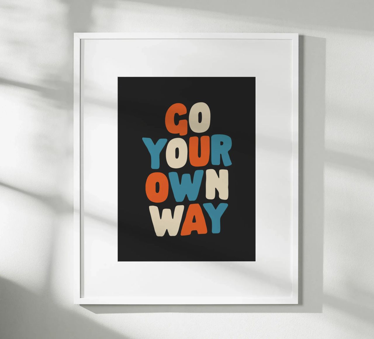 Go Your Own Way Vibrant Colourful Bold Typography Imprimir hahnemühle de THE MOTIVATED TYPE
