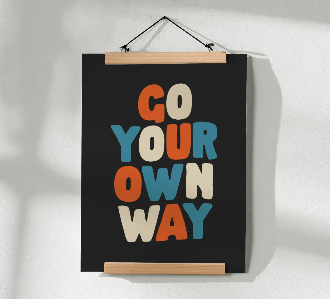Go Your Own Way Lebendig Bunt Fett Typografie Drucken Hahnemühle von THE MOTIVATED TYPE
