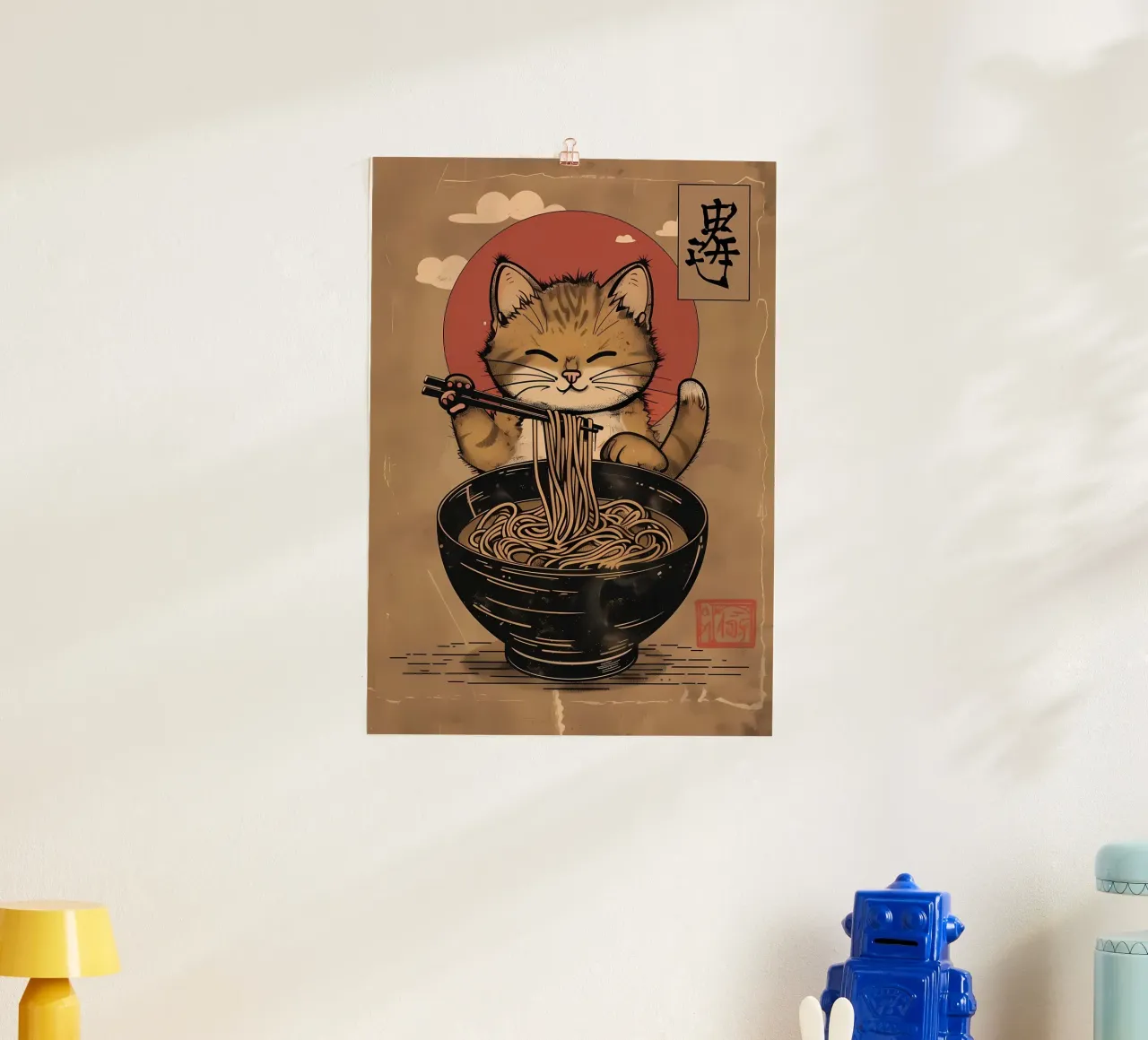 Cat Ramen Giappone poster da Mikesell