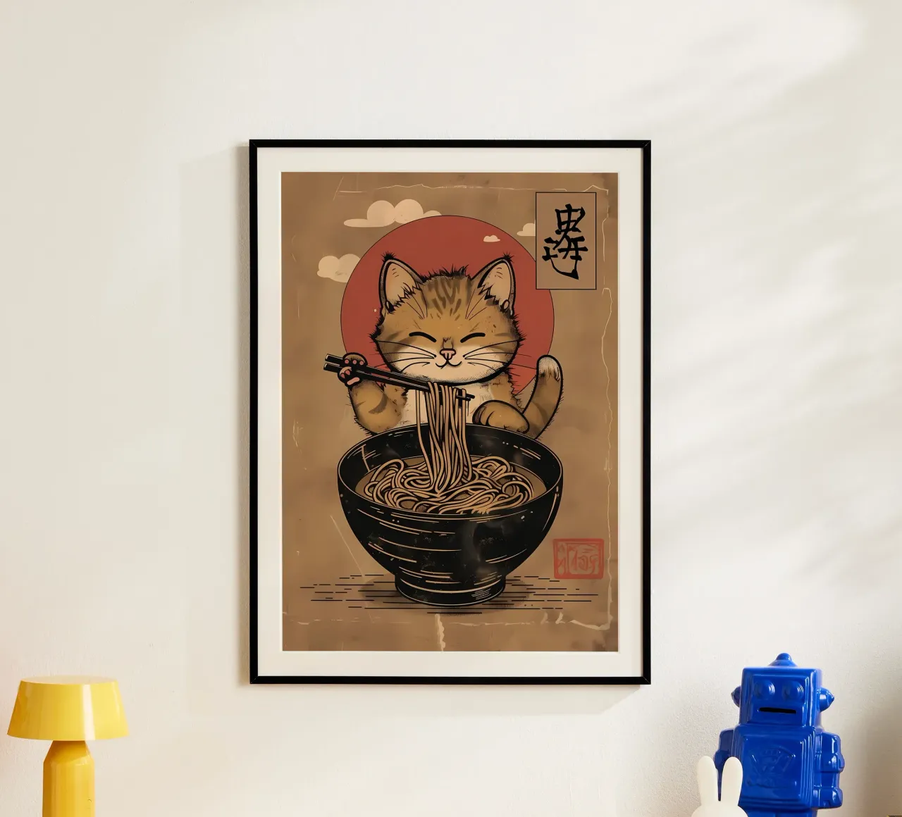 Cat Ramen Giappone poster da Mikesell