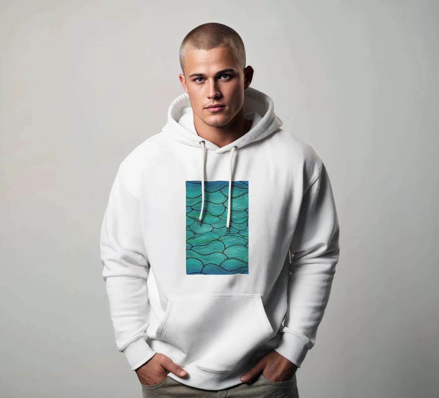 Sea Waves Pattern hoodie van Pom Graphic Design