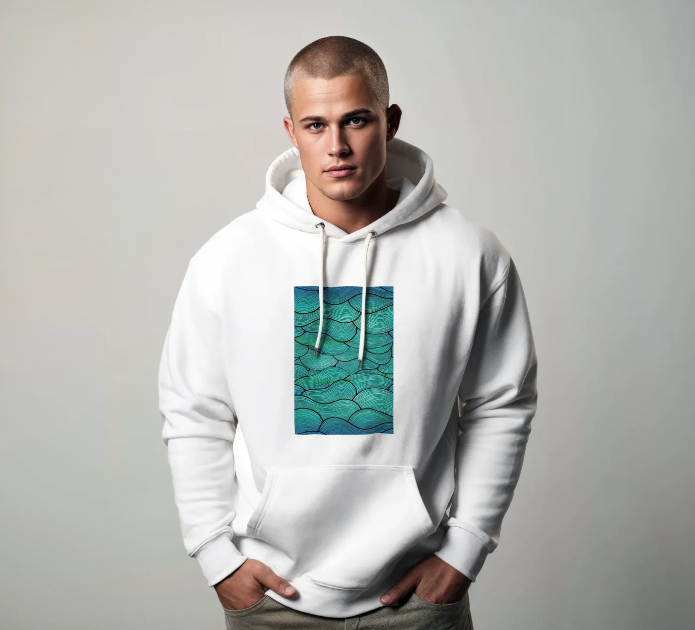 Sea Waves Pattern hoodie van Pom Graphic Design