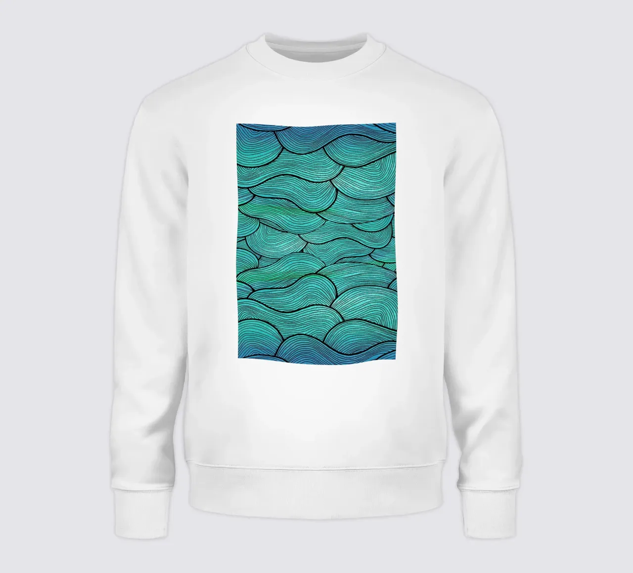 Sea Waves Pattern sweatshirt by Pom Graphic Design