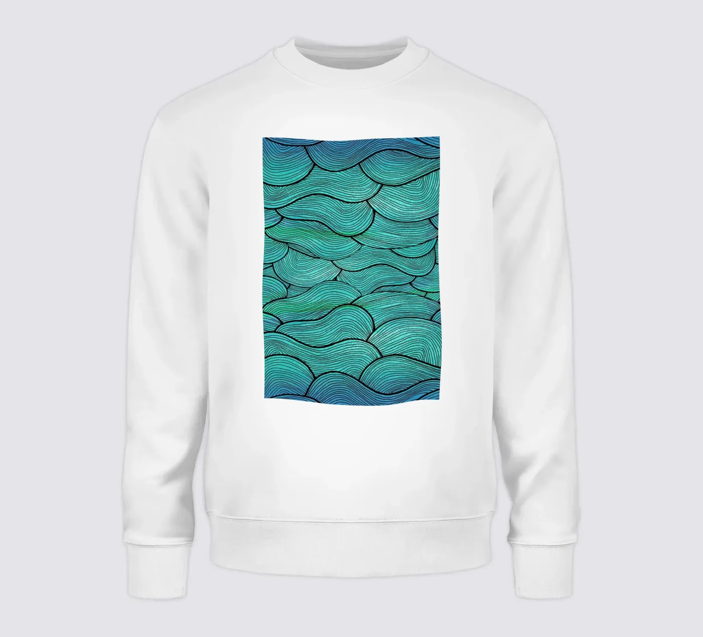 Sea Waves Pattern felpa da Pom Graphic Design