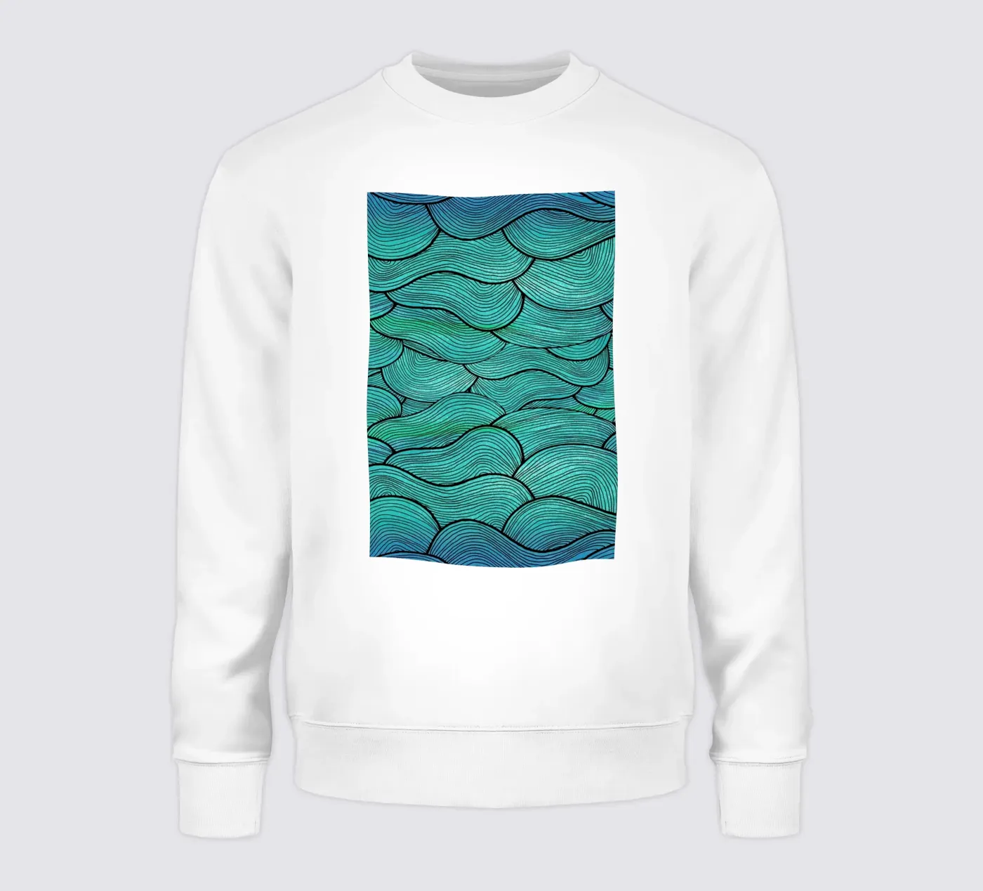 Sea Waves Pattern felpa da Pom Graphic Design