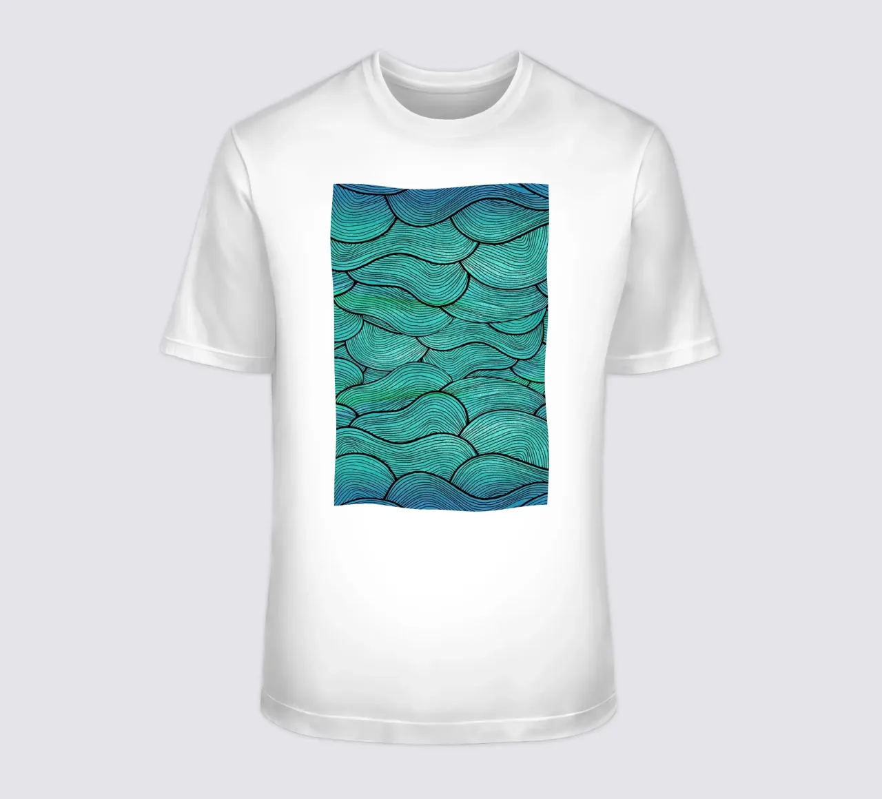 Sea Waves Pattern t-shirt da Pom Graphic Design