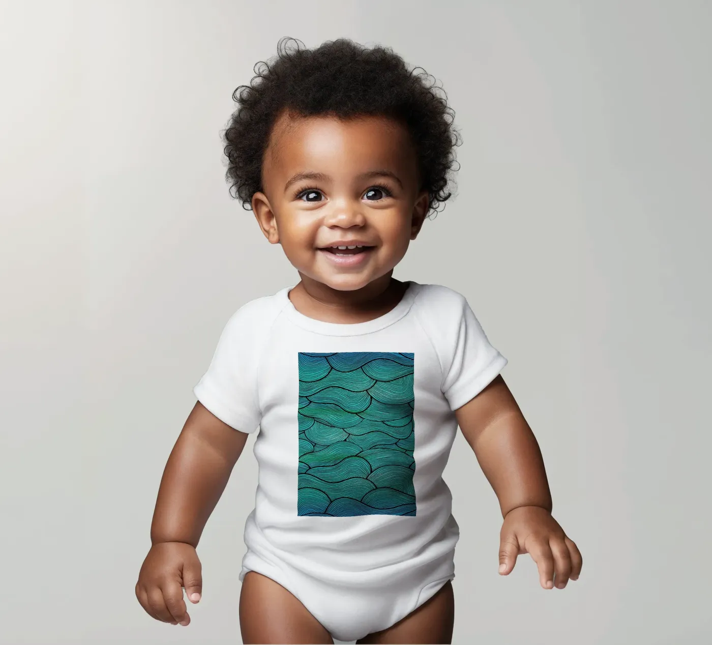 Sea Waves Pattern body bébé de Pom Graphic Design